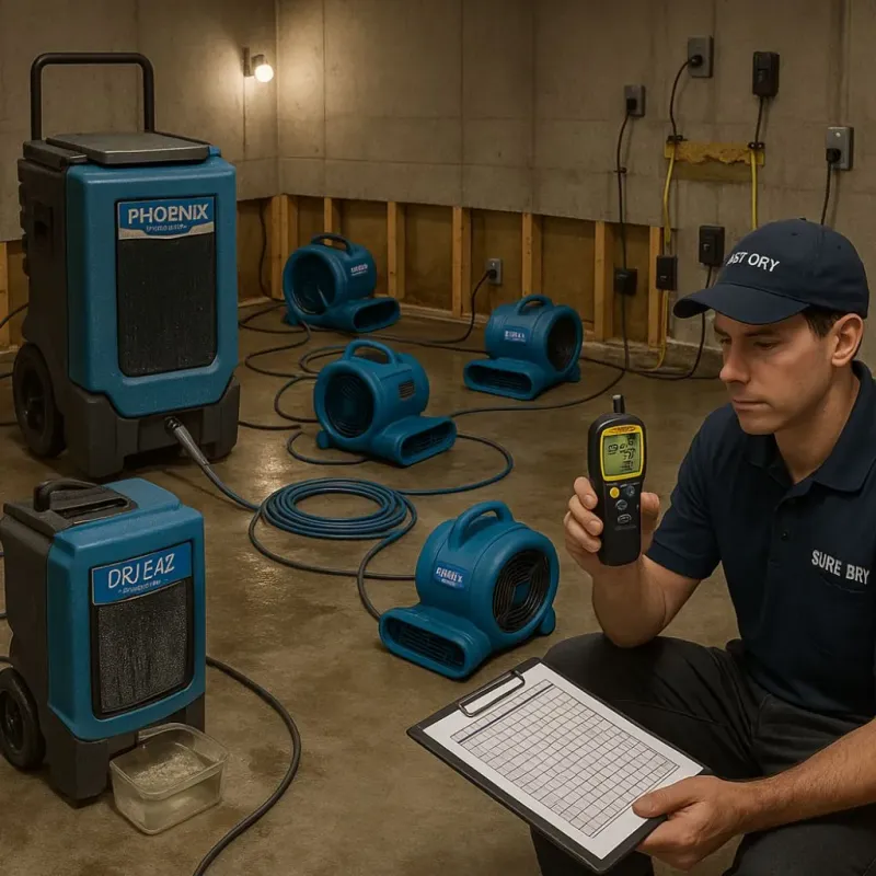 Structural Drying and Dehumidification process in Atkins, IA